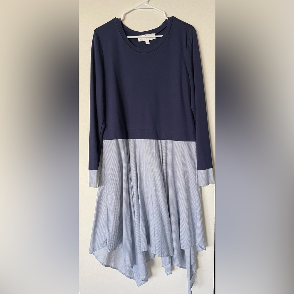 Sweater shirtdress blue stripped L
